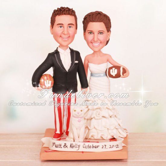 Indiana University IU Sport Theme Wedding Cake Toppers - Click Image to Close