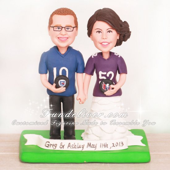 Multiple Teams Sport Wedding Cake Toppers - Click Image to Close