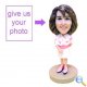 Personalized Gift - Woman Figurine in Pink and White Personalized Gift - Woman Figurine in Pink and White