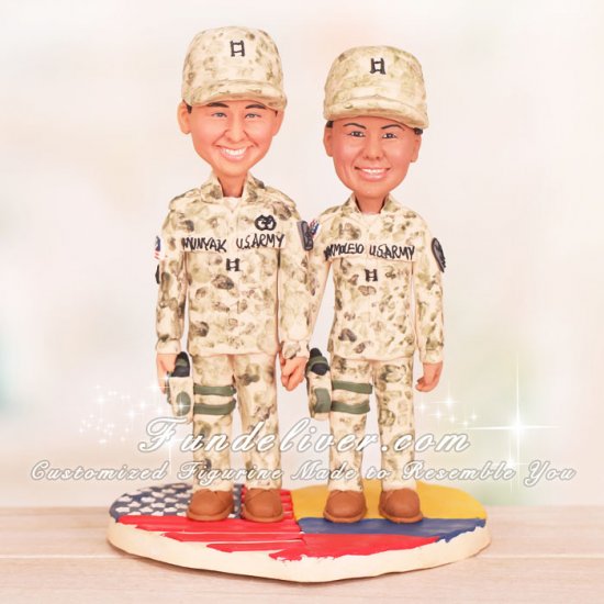 US Army Captain Wedding Cake Toppers - Click Image to Close