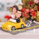 Couple in Car Wedding Cake Toppers