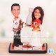 Jointly Holding the Stanley Cup Hockey Wedding Cake Toppers