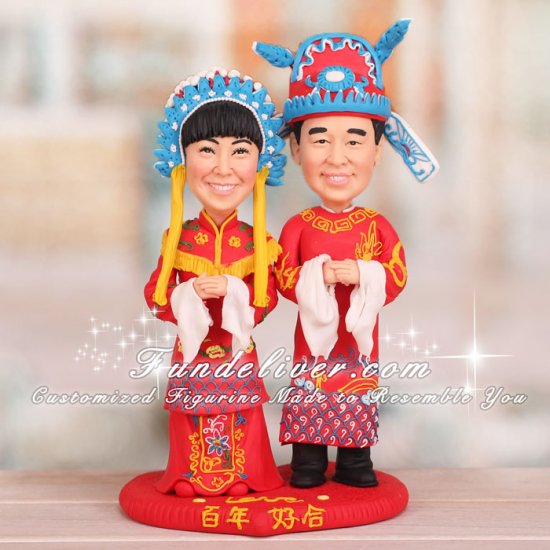 Chinese Cake Toppers with Phoenix and Dragon Embroidery - Click Image to Close