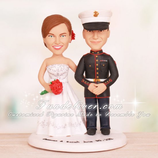 Marine Corps Corporal Wedding Cake Toppers - Click Image to Close