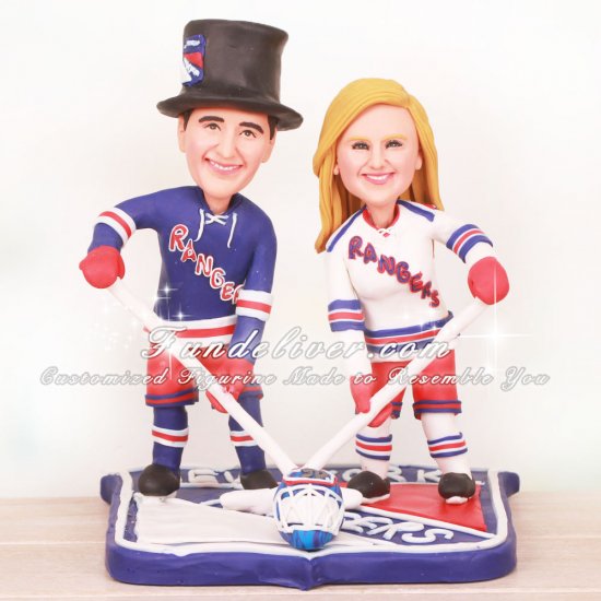 New York Rangers Active Pose Wedding Cake Toppers - Click Image to Close