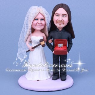 Auctioneer and Ringman Wedding Cake Toppers