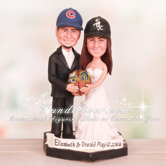 Marquette University MU Basketball Wedding Cake Toppers - Click Image to Close