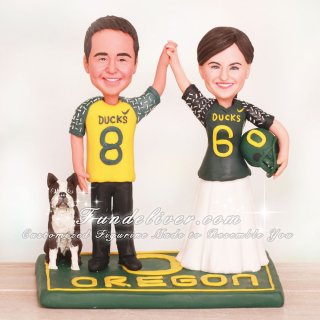 Oregon Ducks Football Wedding Cake Toppers