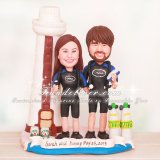 Lighthouse Scuba Diving Wedding Cake Toppers