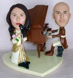 Grand Piano Singer Music Theme Custom Wedding Cake Toppers Grand Piano Singer Music Theme Custom Wedding Cake Toppers