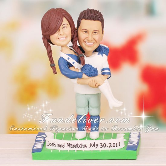 Dallas Cowboy and Cheerleader Cake Toppers - Click Image to Close