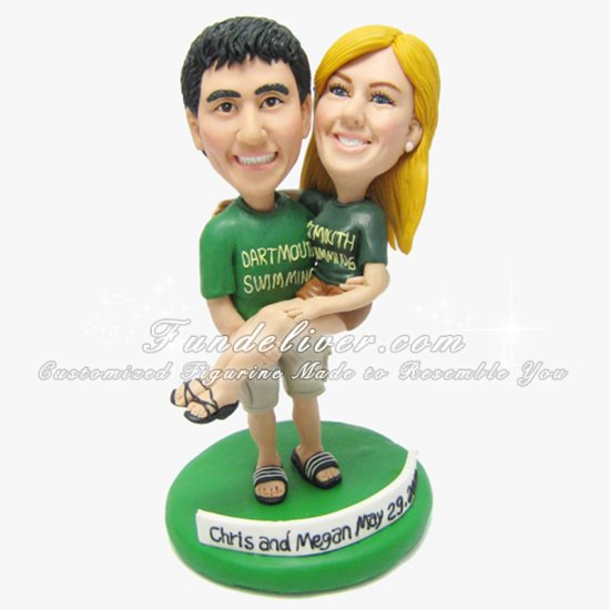 Sport Wedding Cake Toppers, Swimming Theme Wedding Cake Toppers - Click Image to Close