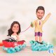 Bride Driving Speed Boat Groom on Wakeboard Wakeboarding Cake Toppers