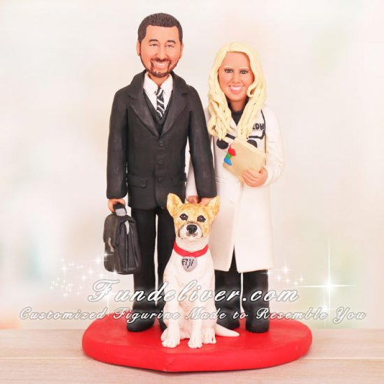 Attorney and Dental Hygienist Wedding Cake Toppers - Click Image to Close