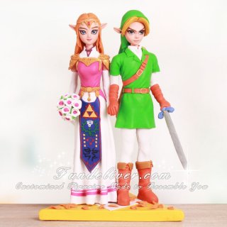 Princess Zelda and Link Wedding Cake Toppers