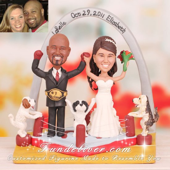 Boxing Boxer Wedding Cake Toppers - Click Image to Close