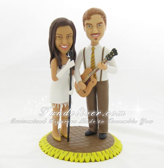 Musicians Wedding Cake Toppers, Musician Bride and Groom Cake Toppers - Click Image to Close