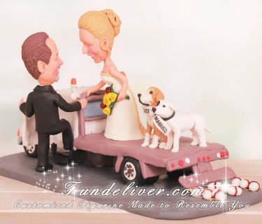 Tow Truck Wedding Cake Toppers