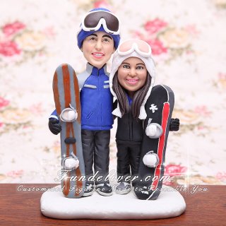 Snowboard Wedding Cake Toppers