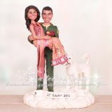 Indian Bride and Air Force Groom Cake Toppers