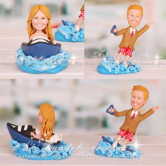 Speed Boat Wakeboarding Cake Toppers - Click Image to Close