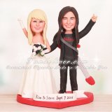Horns Up Wedding Cake Toppers for Rock N Roll Fans