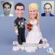 Custom Winter Wedding Cake Toppers with Snowflake Shape Base