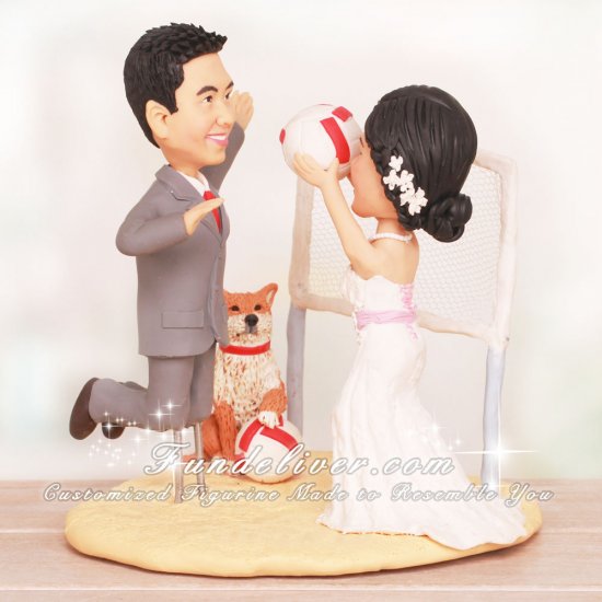 Hitter and Setter Volleyball Wedding Cake Toppers - Click Image to Close