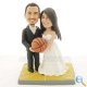 Basketball Wedding Cake Toppers, Customized Figurines Holding a Basketball Together