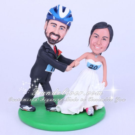 Cyclist Cake Toppers , Runner Wedding Cake Toppers - Click Image to Close