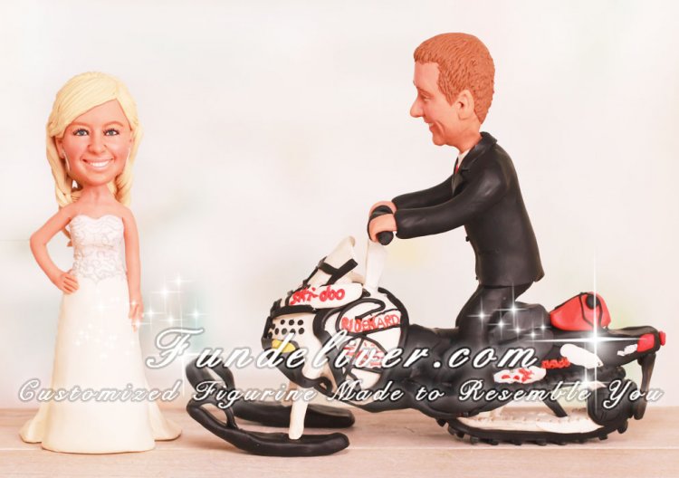 Snowmobile Wedding Cake Toppers - Click Image to Close