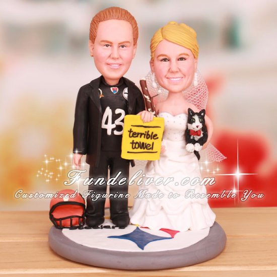Steelers Cake Topper with Terrible Towel and Bassoon - Click Image to Close