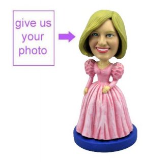 Custom Sculpted Woman Figurine in Pink Dress