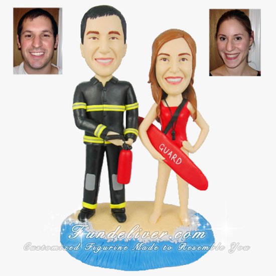 30th Anniversary Gifts, Personalized 30th Beach Theme Anniversary Cake Toppers - Click Image to Close
