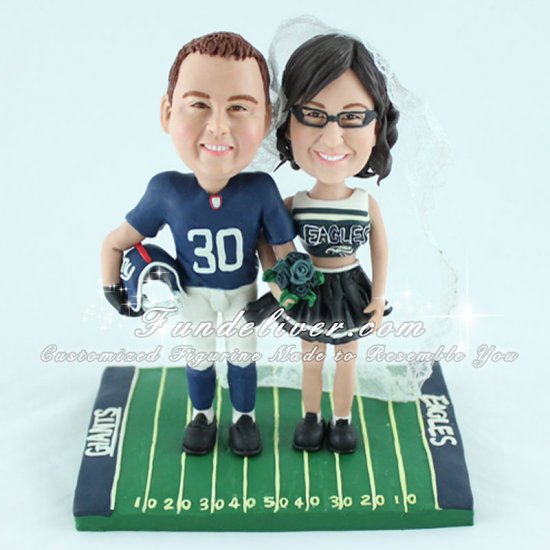 New York Giants and Philadelphia Eagles Wedding Cake Toppers - Click Image to Close