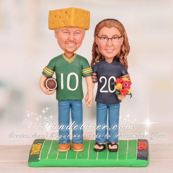 Green Bay Packers and Chicago Bears Cake Toppers - Click Image to Close