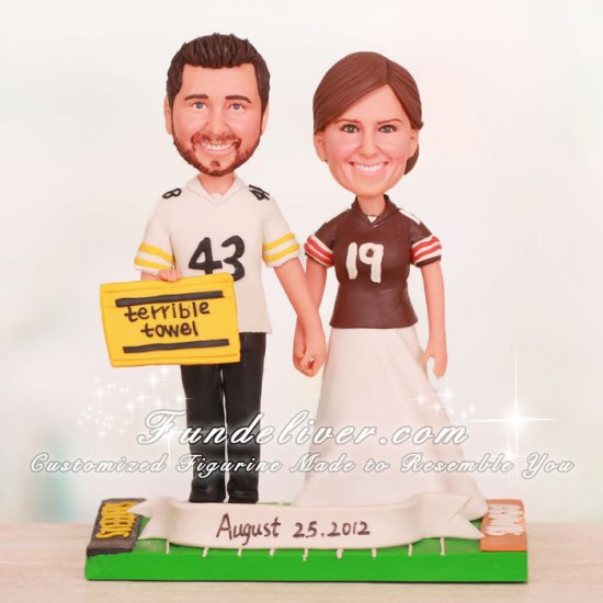 Pittsburgh Steelers and Cleveland Browns Football Cake Toppers - Click Image to Close