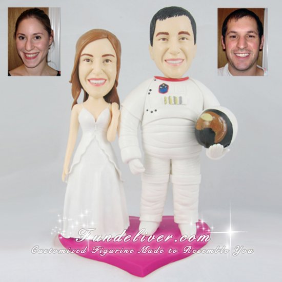 Astronaut Cake Toppers, Space Theme Wedding Cake Toppers - Click Image to Close