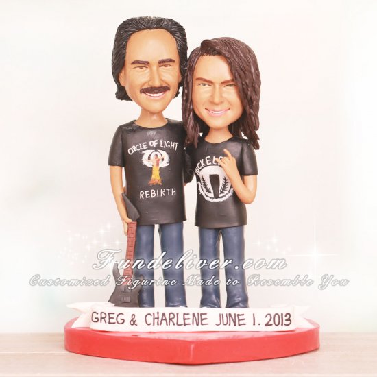 "Rock out" Stance Wedding Cake Toppers - Click Image to Close
