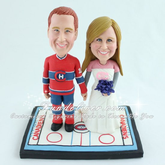NHL Montreal Canadiens Hockey Theme Wedding Cake Toppers - Click Image to Close