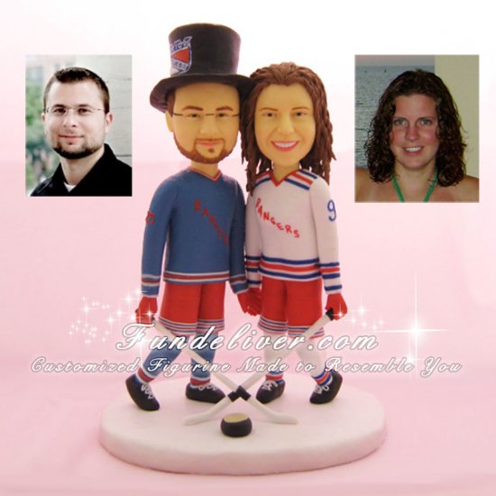 Hockey Wedding Cake Toppers, Hockey Cake Toppers - Click Image to Close