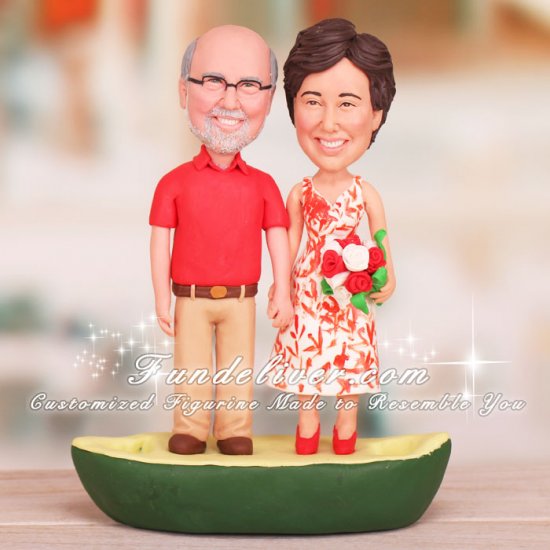 Funny Anniversary Cake Toppers Canoe Theme - Click Image to Close