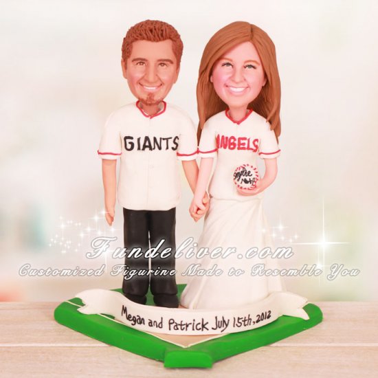 Los Angeles Angels and San Francisco Giants Baseball Cake Toppers - Click Image to Close