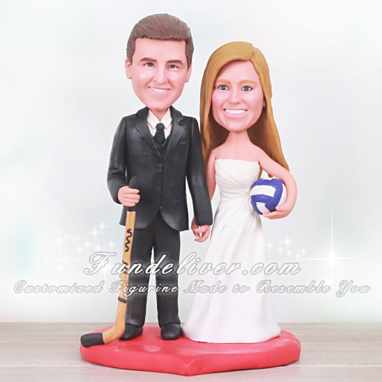 Volleyball and Hockey Cake Toppers - Click Image to Close