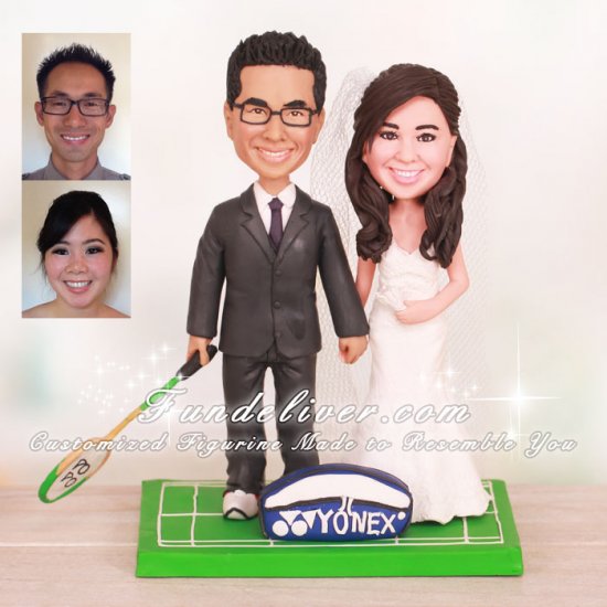 Badminton Wedding Cake Toppers - Click Image to Close