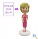 Personalized Gift - Woman Figurine in Pink Chinese Outfit