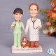 Nurse and Doctor Cake Topper with Insulin Syringe and EKG Cardiac Rhythm