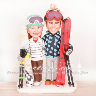 Ski Wedding Cake Toppers
