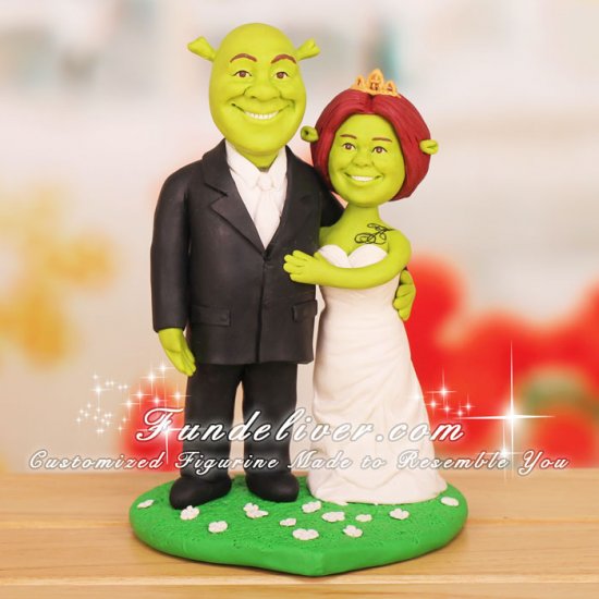 Shrek and Fiona Wedding Cake Toppers - Click Image to Close