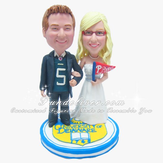 University of Delaware Wedding Cake Toppers, University Cake Topper - Click Image to Close